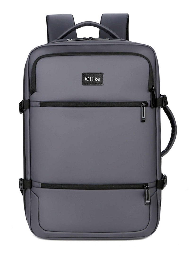 HIKE Premium Unisex Backpack Water Resistant Laptop Daypack with 360° Degree Opening and Separate Laptop Compartment for Travel/Business/College, HK2026, Grey - Image 1
