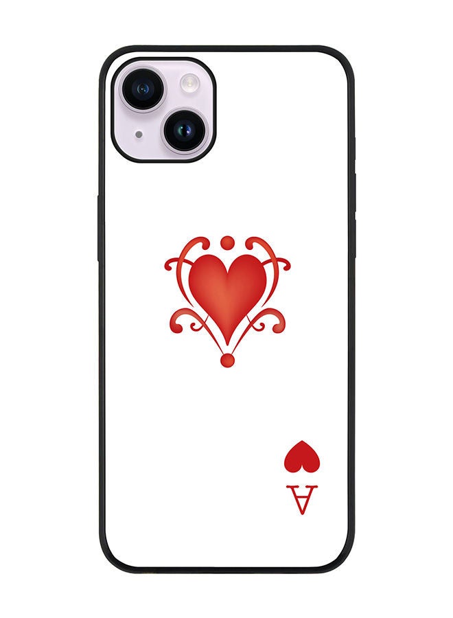 Stylizedd Rugged Black edge case for Apple iPhone 14 Slim fit Soft Case Flexible Rubber Edges Anti Drop TPU Gel Thin Cover - Ace Of Hearts - Image 1