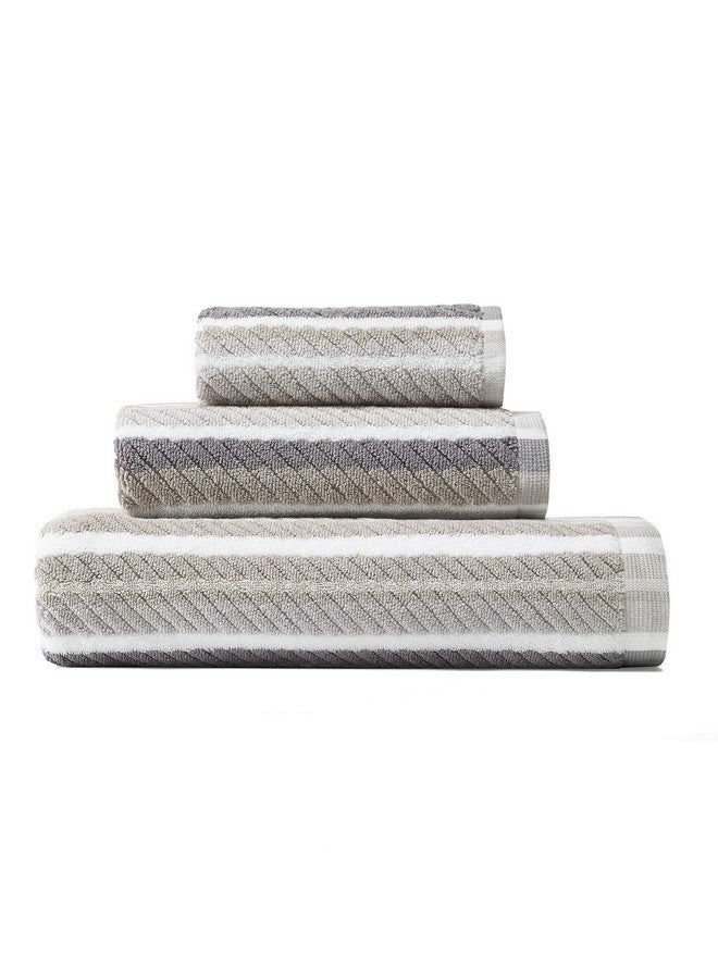 Tommy Bahama - Bath Towels, Highly Absorbent & Soft Bathroom Essentials, Fade Resistant, Oeko-Tex Certified (Ocean Bay Grey, 3-Piece) - Image 1