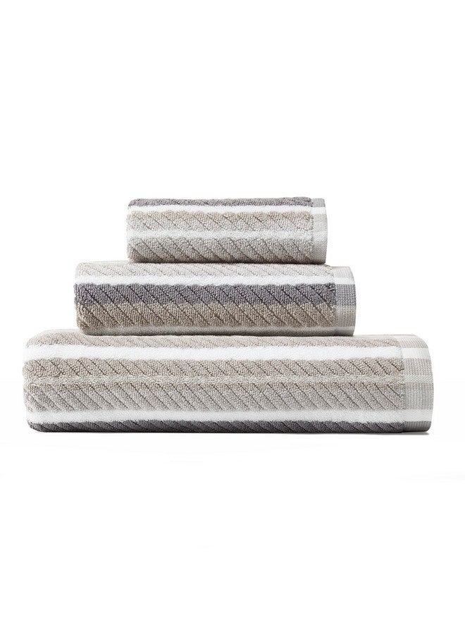Tommy Bahama - Bath Towels, Highly Absorbent & Soft Bathroom Essentials, Fade Resistant, Oeko-Tex Certified (Ocean Bay Grey, 3-Piece) - Image 2