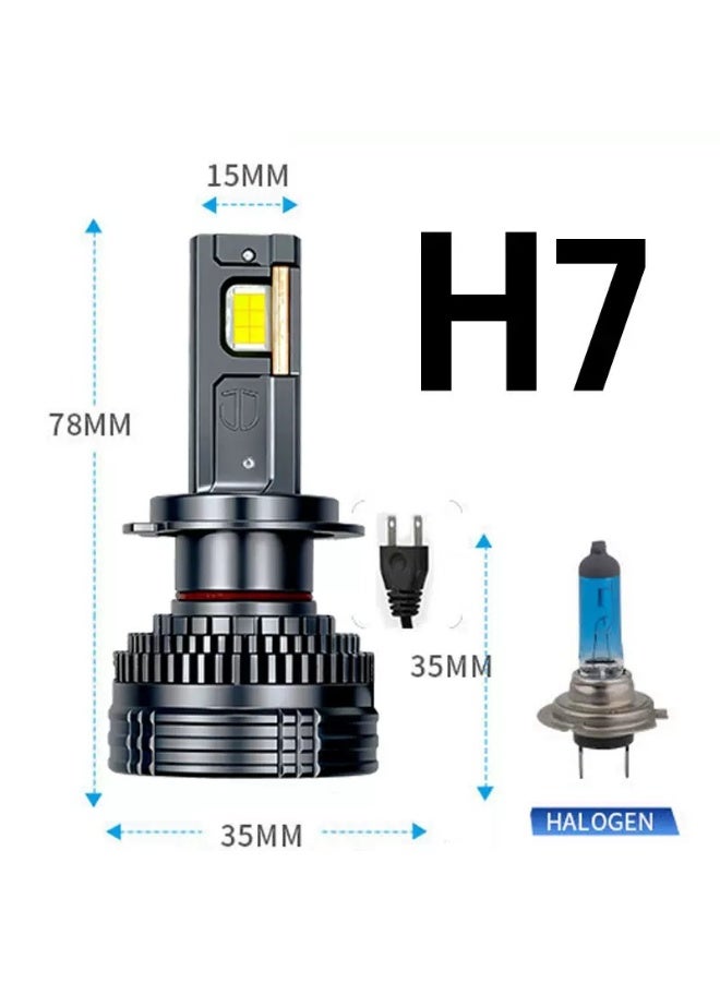 مصباح سيارة LED Y15-H7، مناسب لمصابيح H1 وH7 وH11 و9005 وH4، بإضاءة بيضاء 6500 كلفن، ترقية للمصابيح الأمامية من 80 واط إلى 130 واط، تبريد من الألومنيوم المستخدم في صناعة الطيران. - Image 1