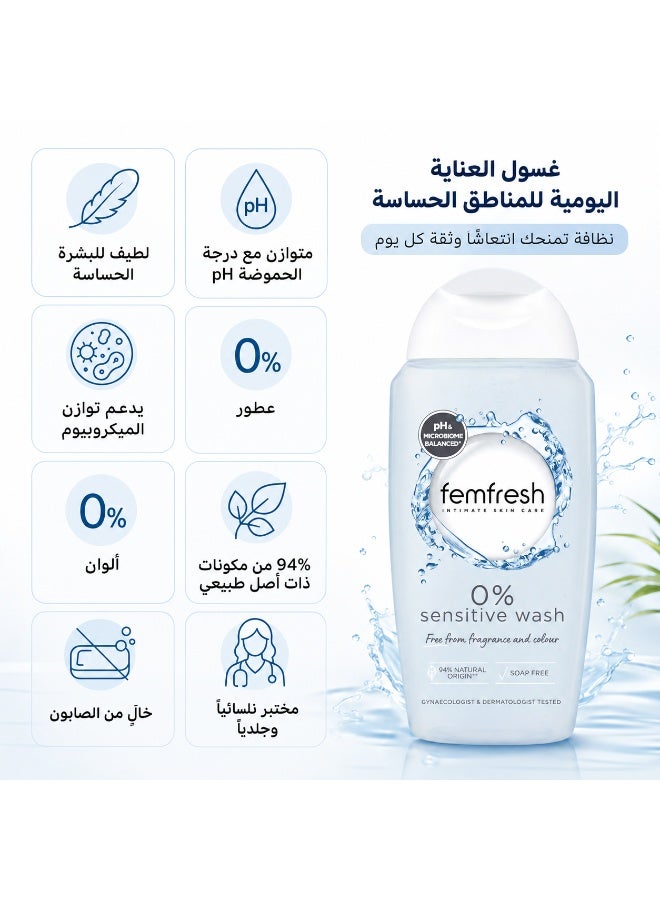 Femfresh 0% Sensitive Intimate Wash – 250ml - Image 3