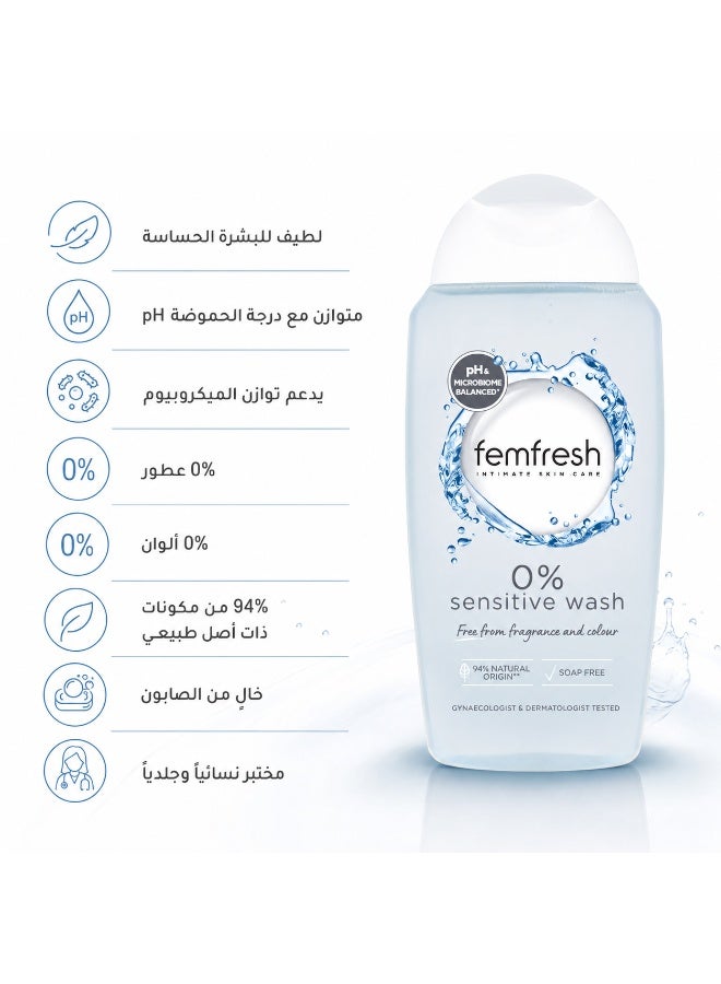 Femfresh 0% Sensitive Intimate Wash – 250ml - Image 2
