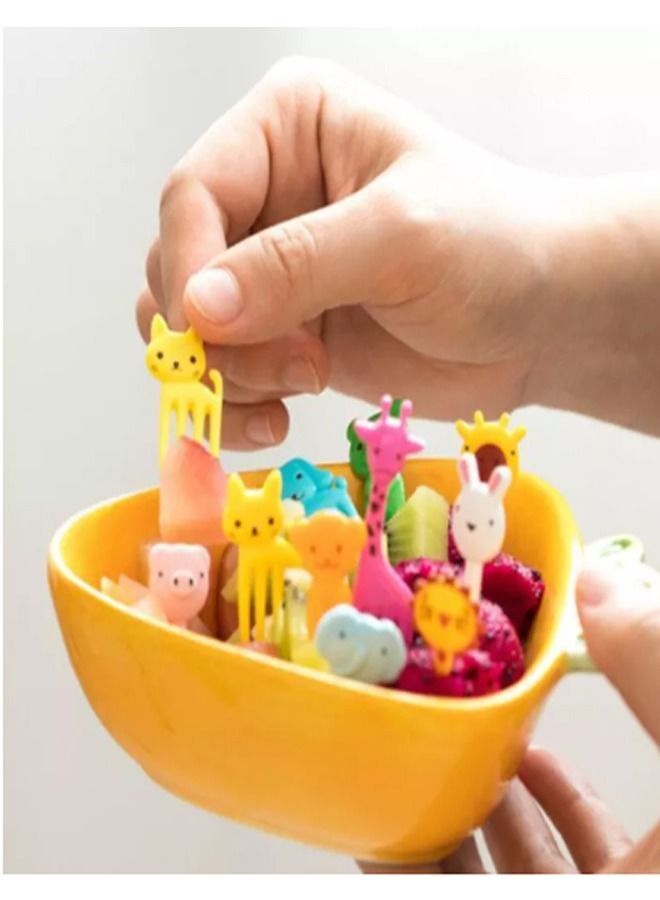 fashionhome 50 Pieces Random Color Cute Animals Food Fruit Fork Picks For Kids - Image 4