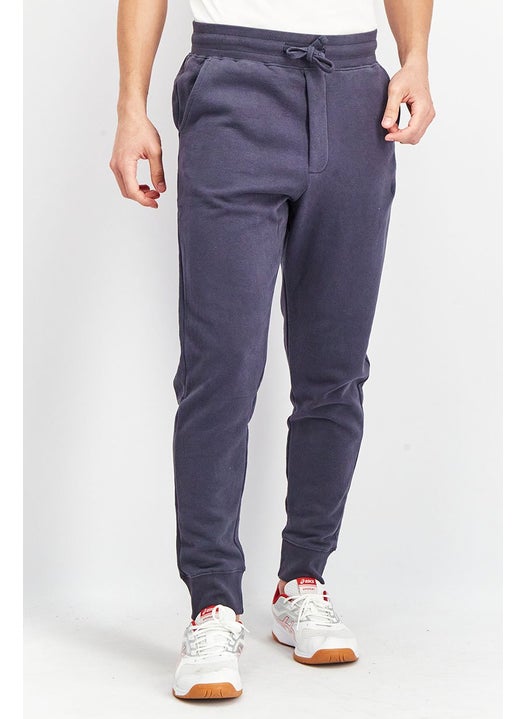Men Regular Fit Drawstring Jogger Pants, Navy Blue
