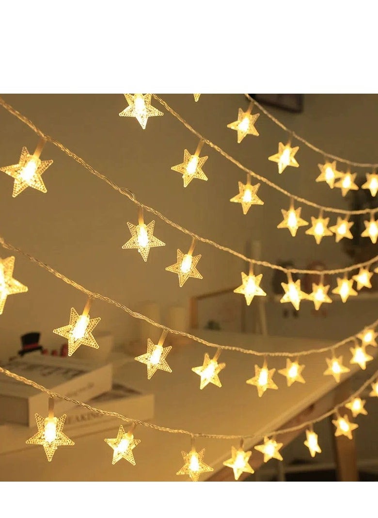 واحة المنزل الجميلة - سلسلة أضواء LED بيضاء دافئة بطول 3 أمتار و20 نجمة - تعمل بالبطارية (2 × AA)، ديكور معلق جميل لغرفة النوم، والجدار، والنوافذ، وأعياد الميلاد، وحفلات الزفاف، والحفلات، والمنزل، والأجواء الداخلية والخارجية - Image 1