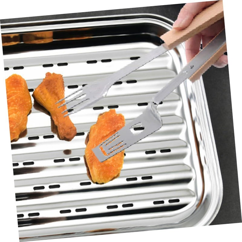 Stainless Steel Bbq Tongs Ergonomic Food Grilling Clamps For Baking Grilling And Outdoor Cooking Versatile Kitchen Tool For Parties Weddings And Daily Use Resistant - Image 4