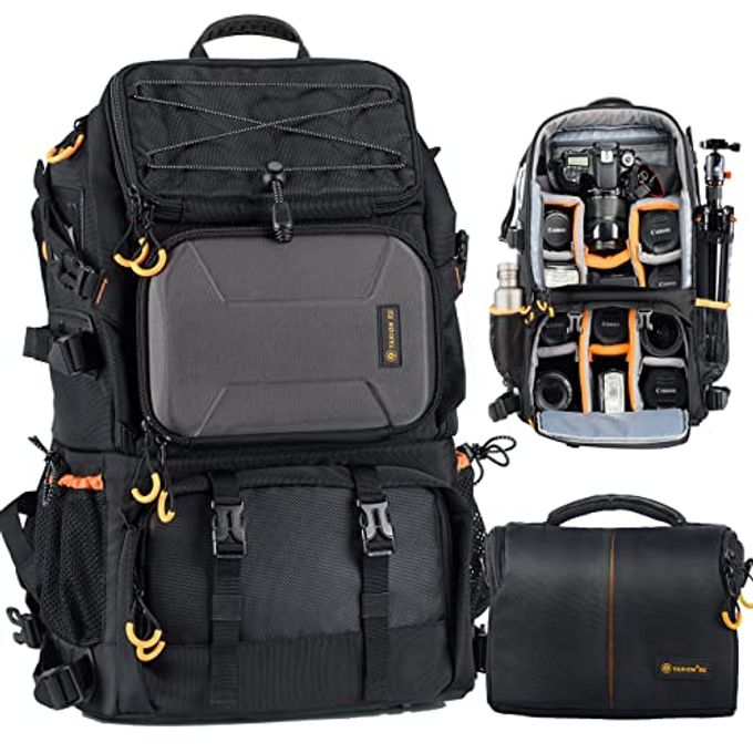 TARION 27L Large Waterproof Camera Backpack 2 In 1 Professional Camera Bags For Photographers With 15.6" Laptop Compartment & Raincover & Tripod Holder (Pb01) - Image 4