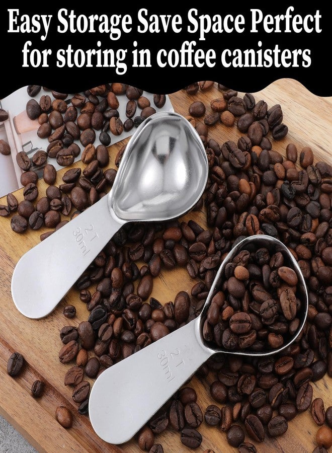 Aeaocvo 2 Pcs 2 Tbsp Scoop, Stainless Steel 2 Tablespoon Capacity, 30ml Short-Handled Coffee Scoop for Ground Coffees Fits Inside Canisters - Image 5
