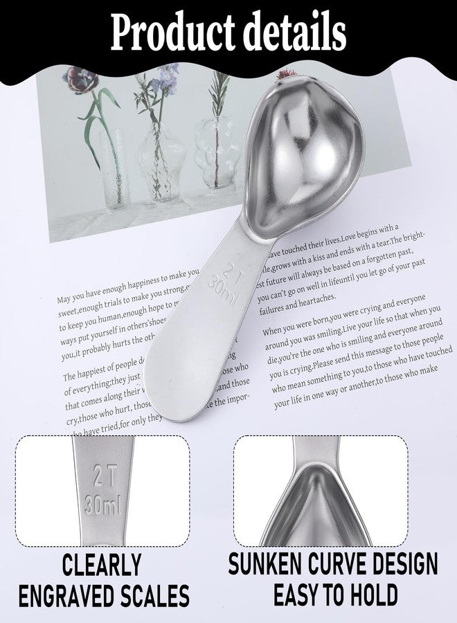 Aeaocvo 2 Pcs 2 Tbsp Scoop, Stainless Steel 2 Tablespoon Capacity, 30ml Short-Handled Coffee Scoop for Ground Coffees Fits Inside Canisters - Image 3