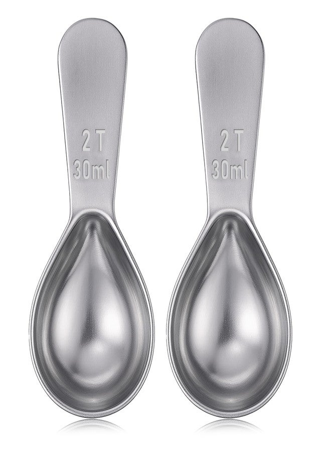 Aeaocvo 2 Pcs 2 Tbsp Scoop, Stainless Steel 2 Tablespoon Capacity, 30ml Short-Handled Coffee Scoop for Ground Coffees Fits Inside Canisters - Image 1