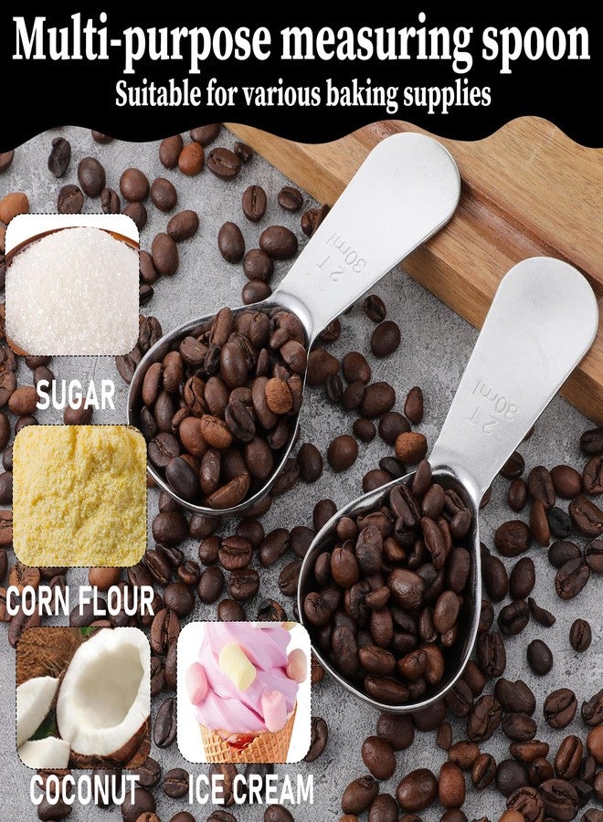 Aeaocvo 2 Pcs 2 Tbsp Scoop, Stainless Steel 2 Tablespoon Capacity, 30ml Short-Handled Coffee Scoop for Ground Coffees Fits Inside Canisters - Image 4