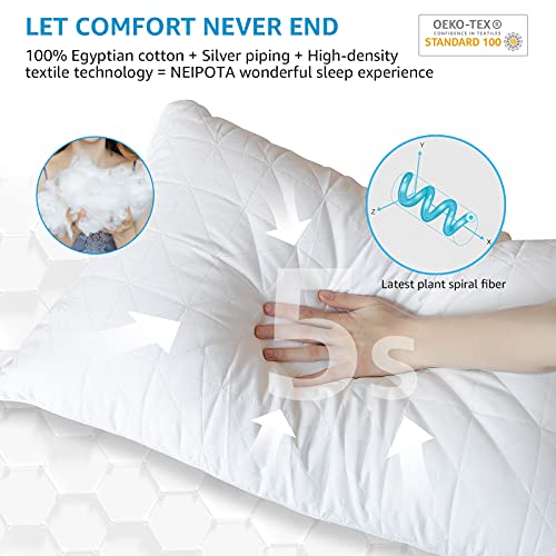 NEIPOTA King Size Pillows Set of 2 - Premium Down Alternative Cooling Bedding 20 x 36 White, Bed Sleeping Pillow for Back, Stomach or Side Sleepers - Image 5