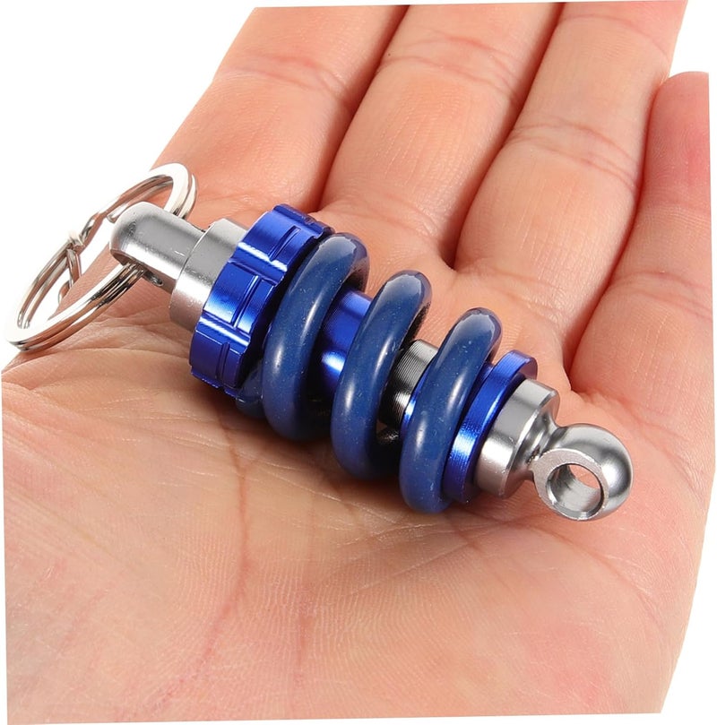 Cabilock 4pcs Motorcycle Keychain with Blue Vibration Dampener Suspension Coil Spring, Front Suspension Strut Replacement for Dirt Bike Atv Mountain Bike Riders - Image 3