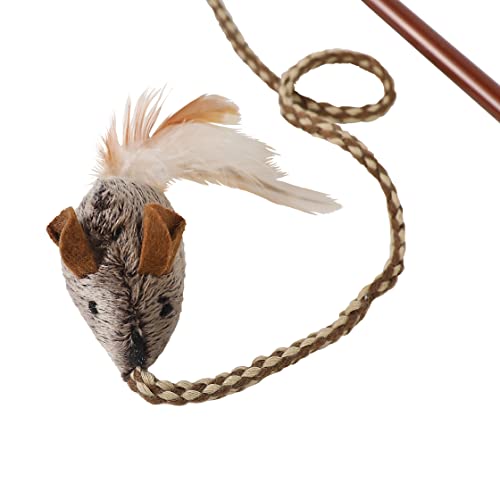Our Pets OurPet's Play-N-Squeak Teathered & Feathered Play Wand Cat Toy, for All Breed Sizes - Image 2