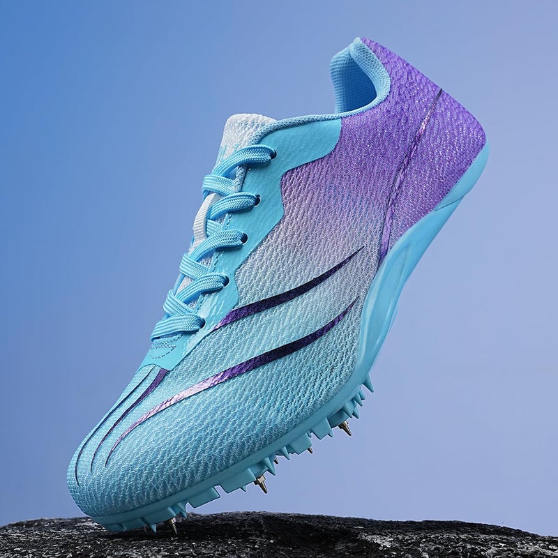WESHIRUN Track and Field Shoes Men Women Kids Spikes Shoess Boys Racing Shoes Girls Jumping Sneakers Purple - Image 5