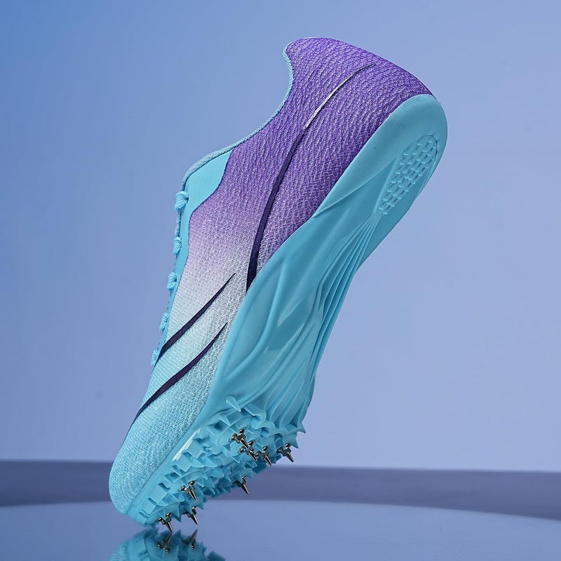 WESHIRUN Track and Field Shoes Men Women Kids Spikes Shoess Boys Racing Shoes Girls Jumping Sneakers Purple - Image 4