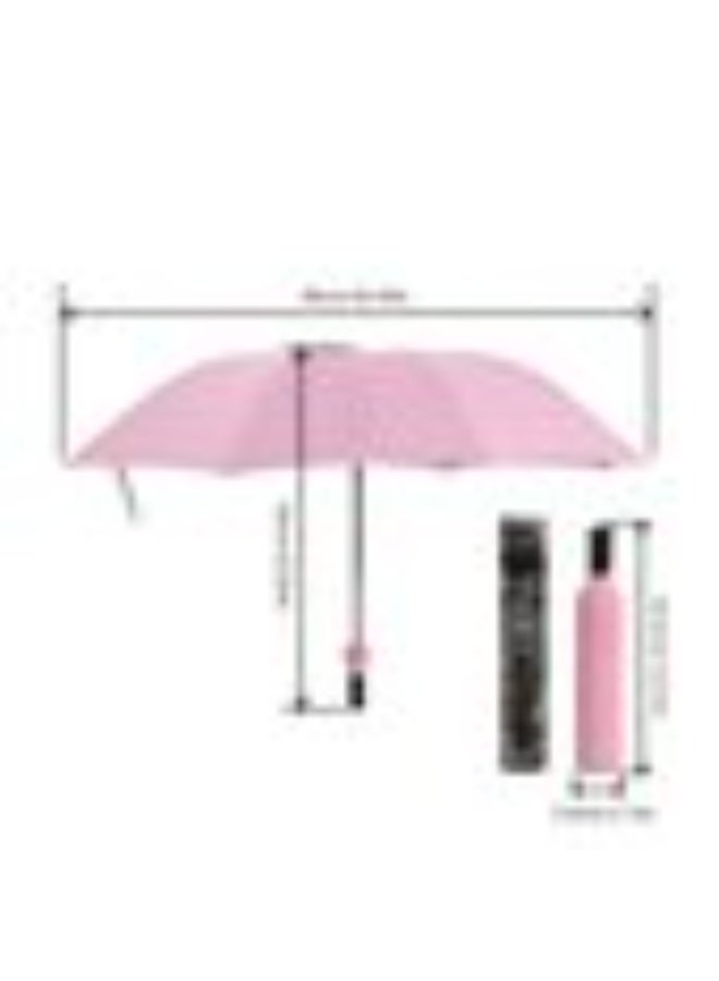 Compact Travel Umbrella for UV and Rain Protection | Double Layer Folding Umbrella with Automatic Opening Mechanism | 98cm Windproof Lightweight Umbrella with Bottle Cover - Image 2