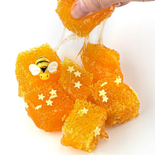 Okaybee Yellow Honeycomb Slime Squeeze it and Make a POP Sound NonSticky Crunchy Slime Slimes Party Favors for Kids Slimes Sensory Experience Toys Birthday Easter Halloween Girls BoysTeens Gift - Image 5