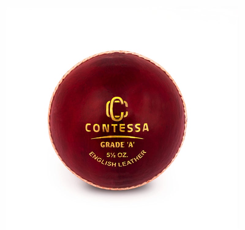 CONTESSA English Leather Cricket Balls (Hand Stitched,Alum Tanned,4 Piece,RED) (6) - Image 5