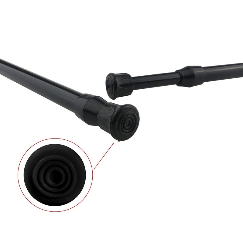 qinsou Cupboard Bars Tension Rods, 4 Pack Spring Tensions Rods 11.8 to 20 Inches Steel Adjustable Tension Curtain Rod Shower Rod Closet Rod Window Rods Black - Image 5