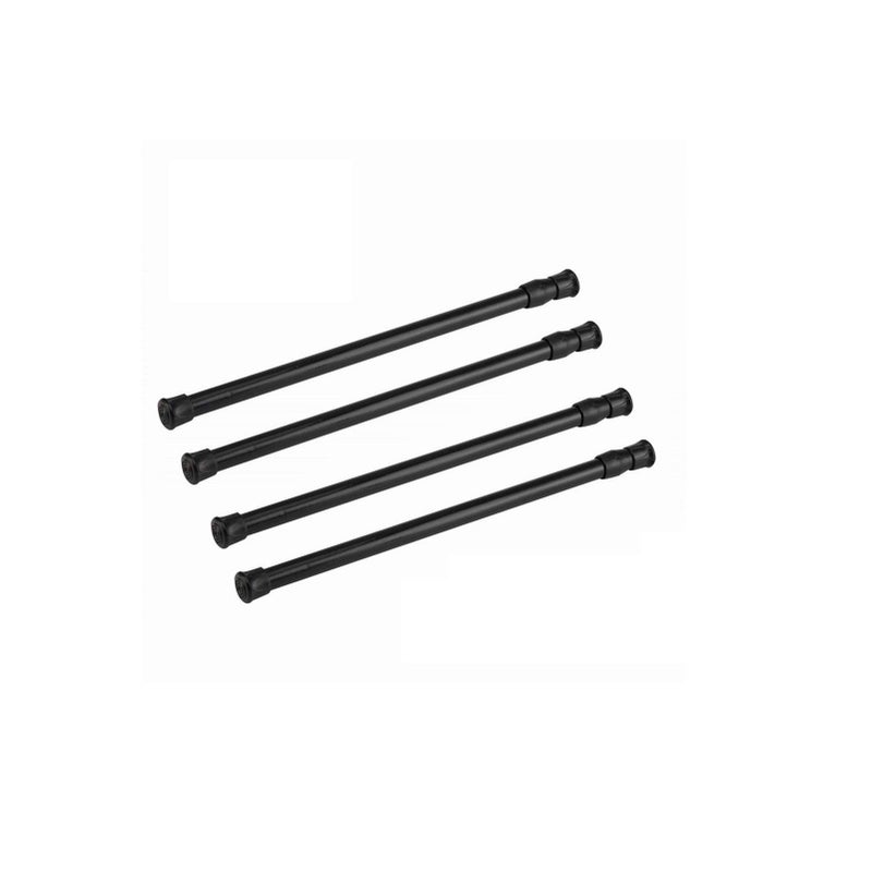 qinsou Cupboard Bars Tension Rods, 4 Pack Spring Tensions Rods 11.8 to 20 Inches Steel Adjustable Tension Curtain Rod Shower Rod Closet Rod Window Rods Black - Image 1