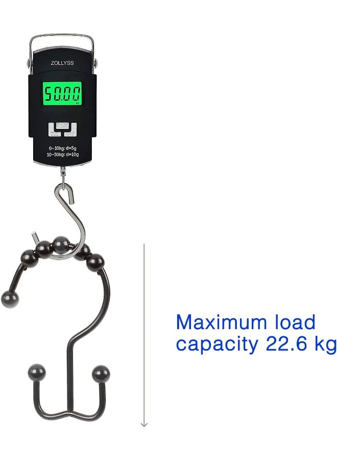 2 Lb. Depot 2lbDepot Double Shower Curtain Hooks Rings (Matte Black Decorative Finish) Premium Rust Resistant Stainless Steel Metal Hook, Roller Balls Glide on Shower Rods, Set of 12 Pieces - Image 4