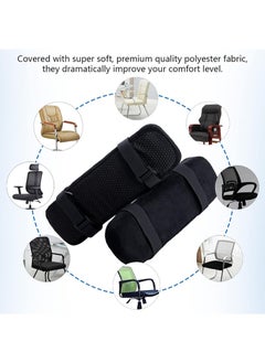 HaLunhi Desk Chair Arm Pads - Ergonomic Memory Foam Office Chair Armrest Pads - Thick Chair Armrest Pads - Arm Rest Pillow - Gaming Chair Arm Pads - Elbow Support Cushion for Computer (Set of 2)  - Image 3