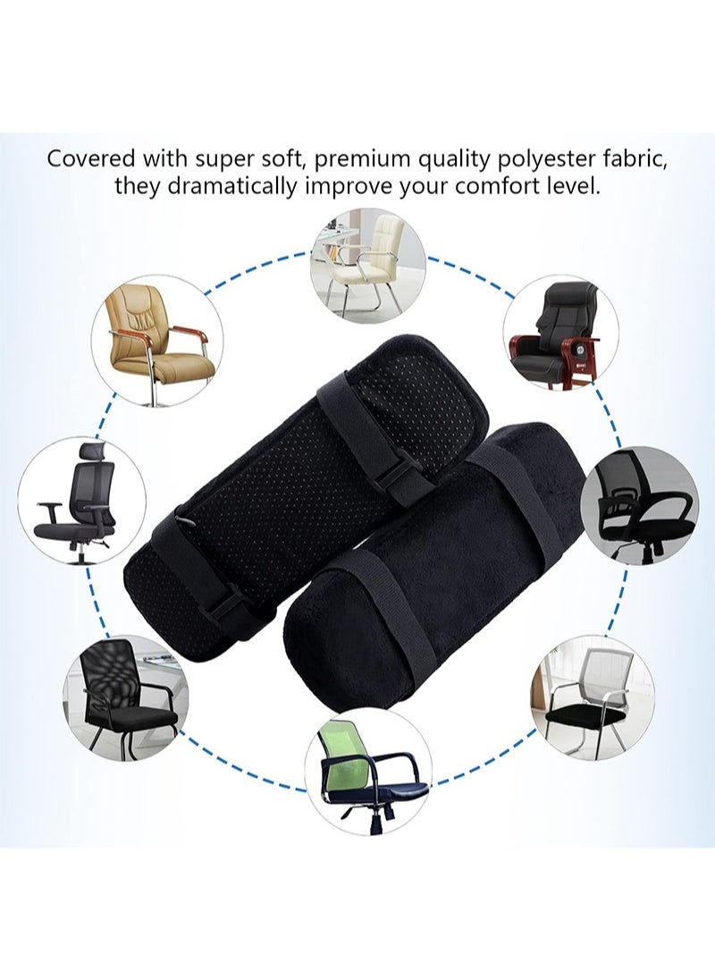 HaLunhi - Desk Chair Arm Pads - Ergonomic Memory Foam Office Chair Armrest Pads - Thick Chair Armrest Pads - Arm Rest Pillow - Gaming Chair Arm Pads - Elbow Support Cushion for Computer (Set of 2) - Image 1