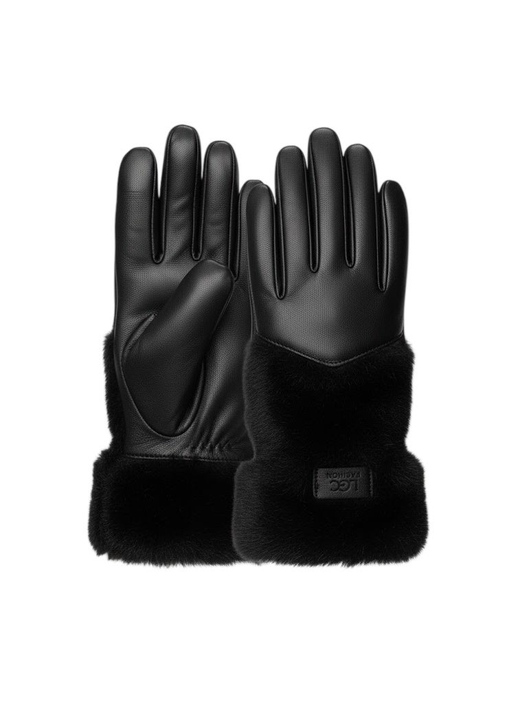 Genuine leather gloves, waterproof, stylish winter design, one size fits all - Image 1