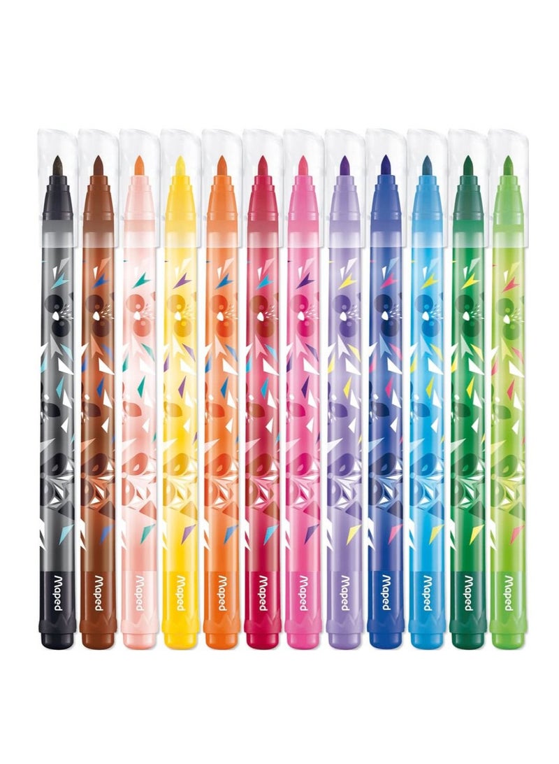 Maped أقلام تلوين صغيرة لطيفة مكونة من 12 قطعة متعددة الألوان - Image 2