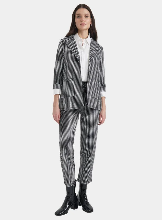 DeFacto DeFacto Houndstooth Pattern Drawstring Relaxed Fit Joggers