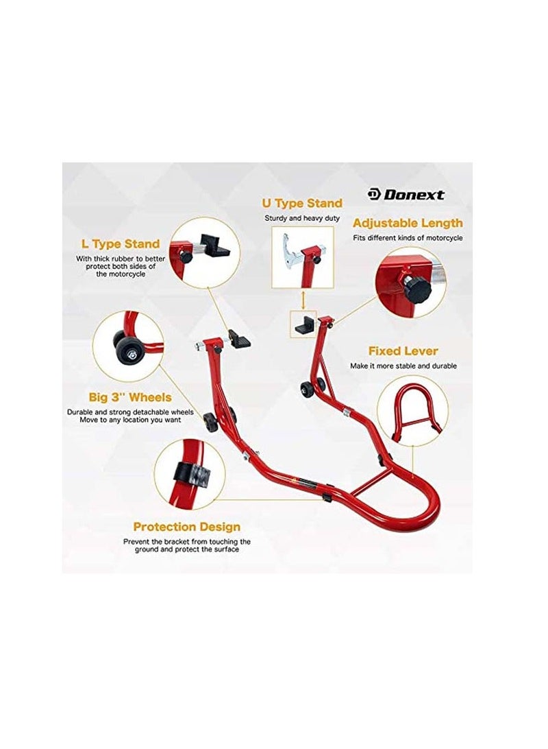 Generic Backside Rear Universal Sportbike Motorcycle Lift Stand | Motorcycle Stand Rear Wheel Lift Swingarm Paddock Stand Red  - Image 2