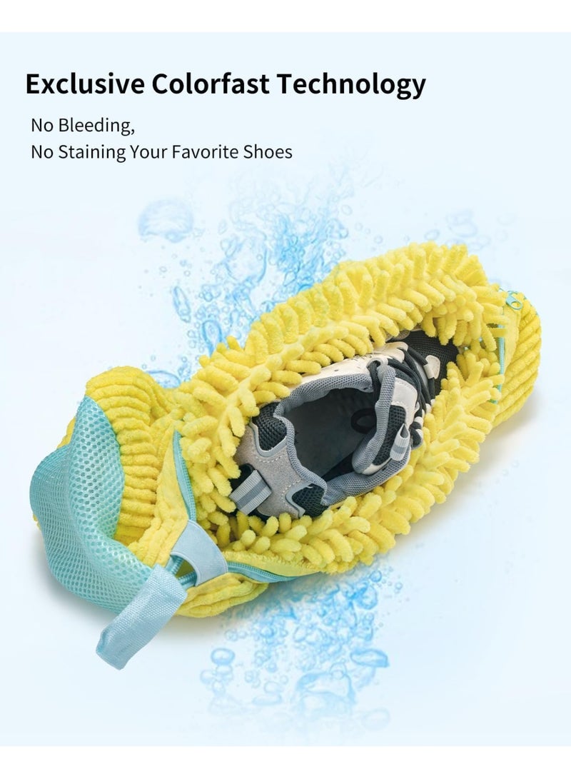 MostNow Shoe Washing Bags, 2 Pcs Large Reusable Mesh Shoe for Laundry Shoe Bag For Washer And Dryer, Reusable Shoe Washing Bag for All Shoe Types And Sizes (Yellow) - Image 4