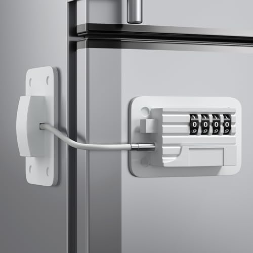 Ougourim Refrigerator Lock - Upgraded Combination Lock for Upright Freezer, Child Safety Lock for Cabinets, White - Image 1