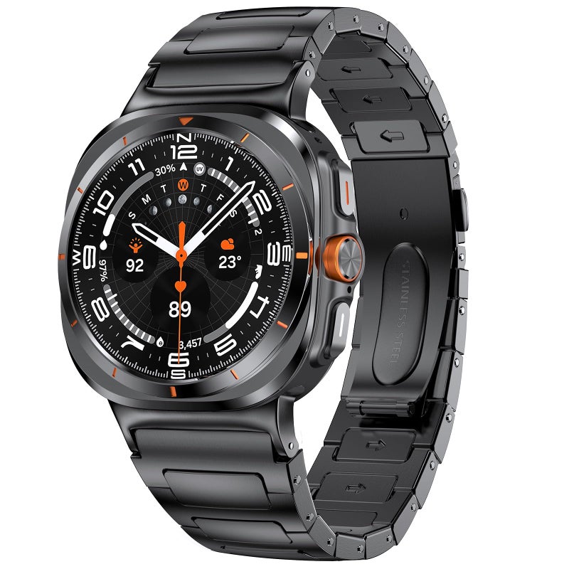 PanPinnacle Stainless Steel Band Compatible with Samsung Galaxy Watch Ultra 47mm (2024), No-Gap Metal Business Replacement Strap - Image 2