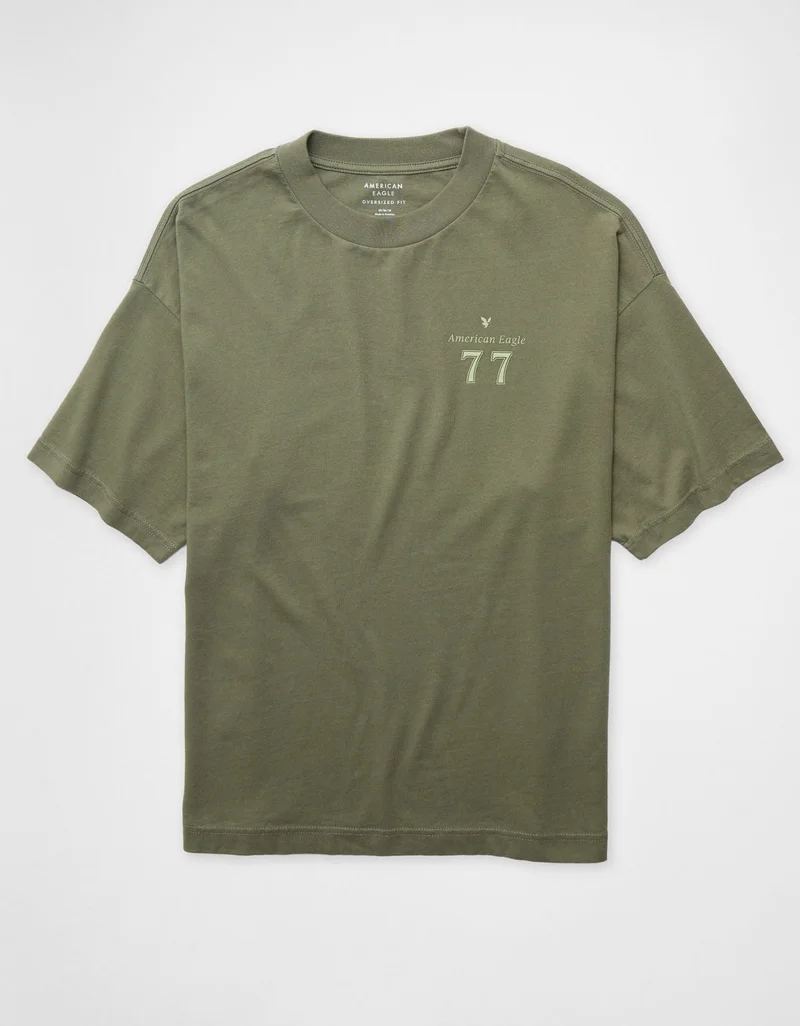 American Eagle  Oversized Elevated Logo Graphic T-Shirt for Men | Best Price UAE
