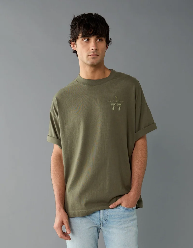 American Eagle Oversized Elevated Logo Graphic T-Shirt