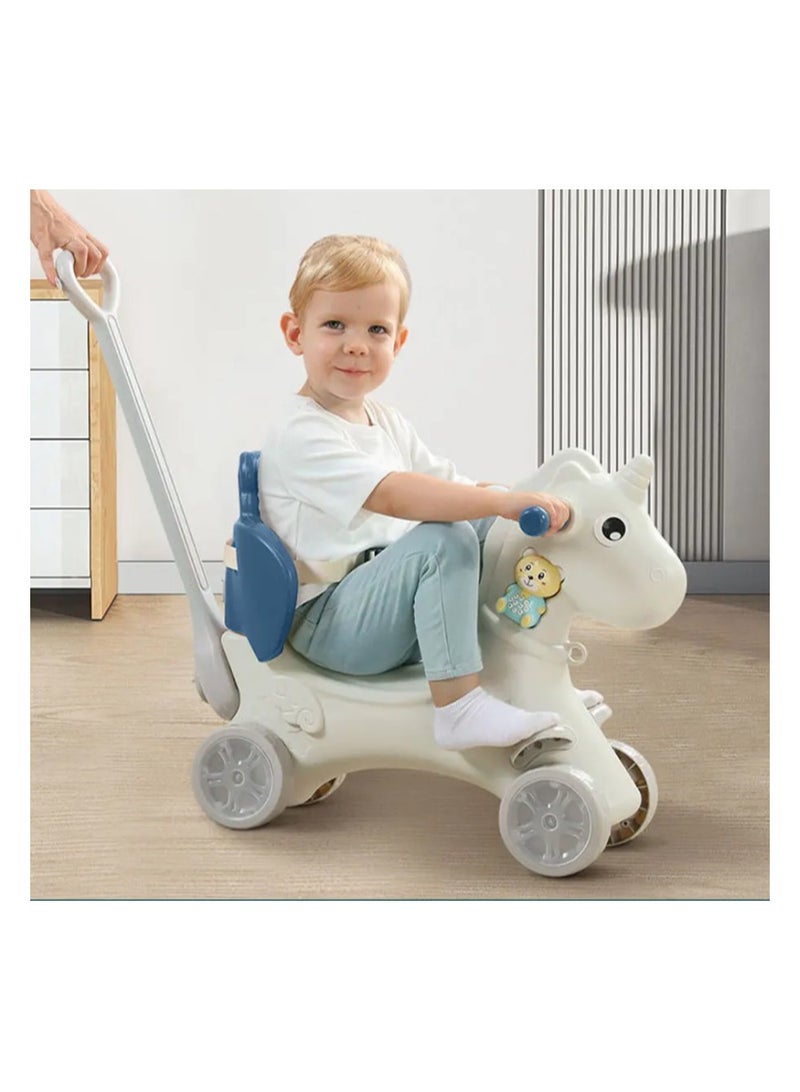 حصان هزاز ثلاثه في واحد للأطفال الصغار حصان هزاز , لعبة هزاز مع لوح توازن قابل للفصل ومسند للقدمين - Image 3