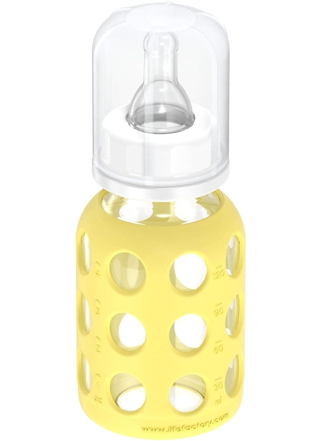lifefactory Lifefactory Glass Baby Bottle with Stage 1 and Protective Silicone Sleeve Banana 4 Oz  - Image 3