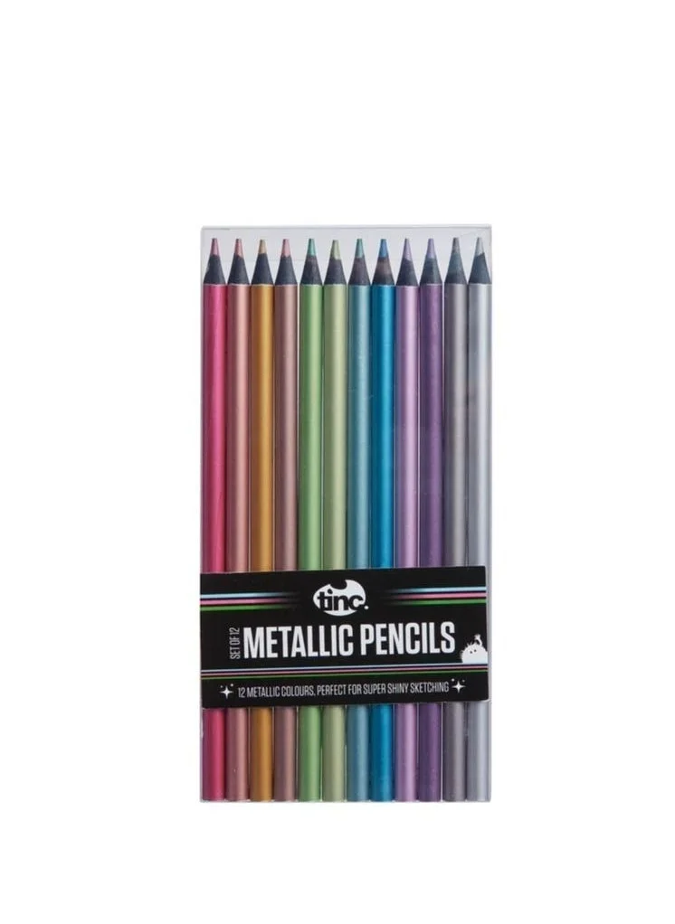 Tinc Metallic Colour Pencils - 12 Pieces
