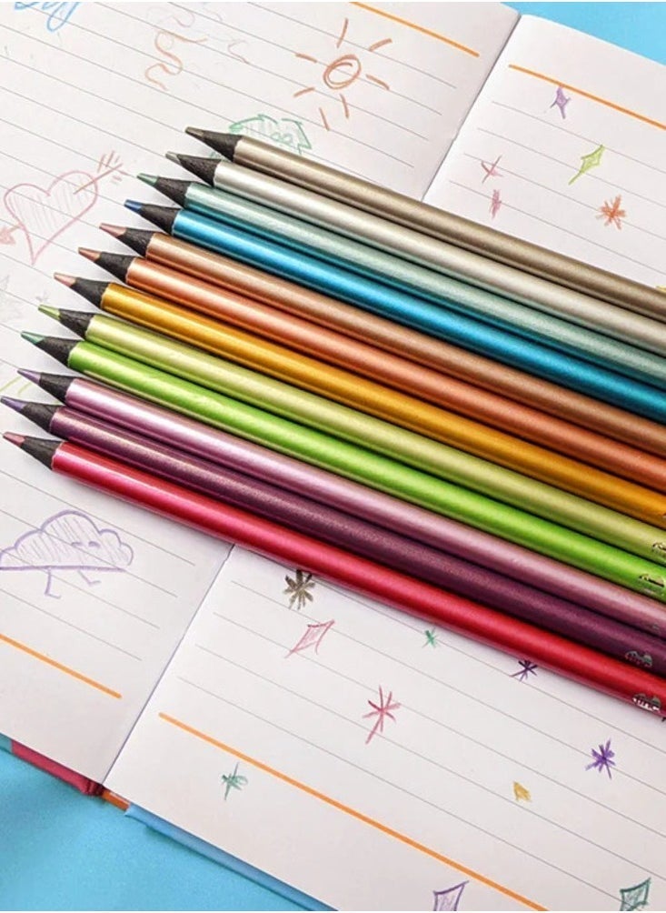 Tinc Metallic Colour Pencils - 12 Pieces - Image 4