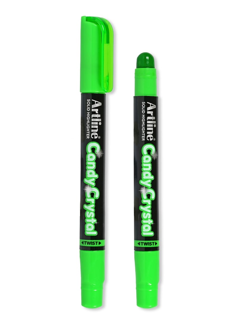 Artline 12 Pieces 680 Solid Highlighter, Candy Crystal Text Marker, Colour:Green - ARFLEK-680GR - Image 3