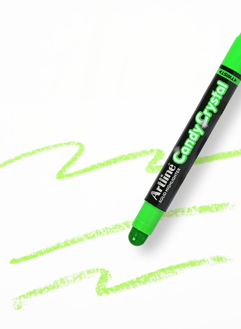 Artline 12 Pieces 680 Solid Highlighter, Candy Crystal Text Marker, Colour:Green - ARFLEK-680GR - Image 2