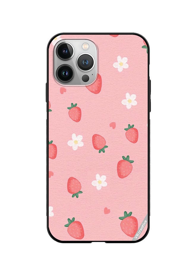 Protective Case Cover For Apple iPhone 12 Pro Max Strawberry Design Multicolour