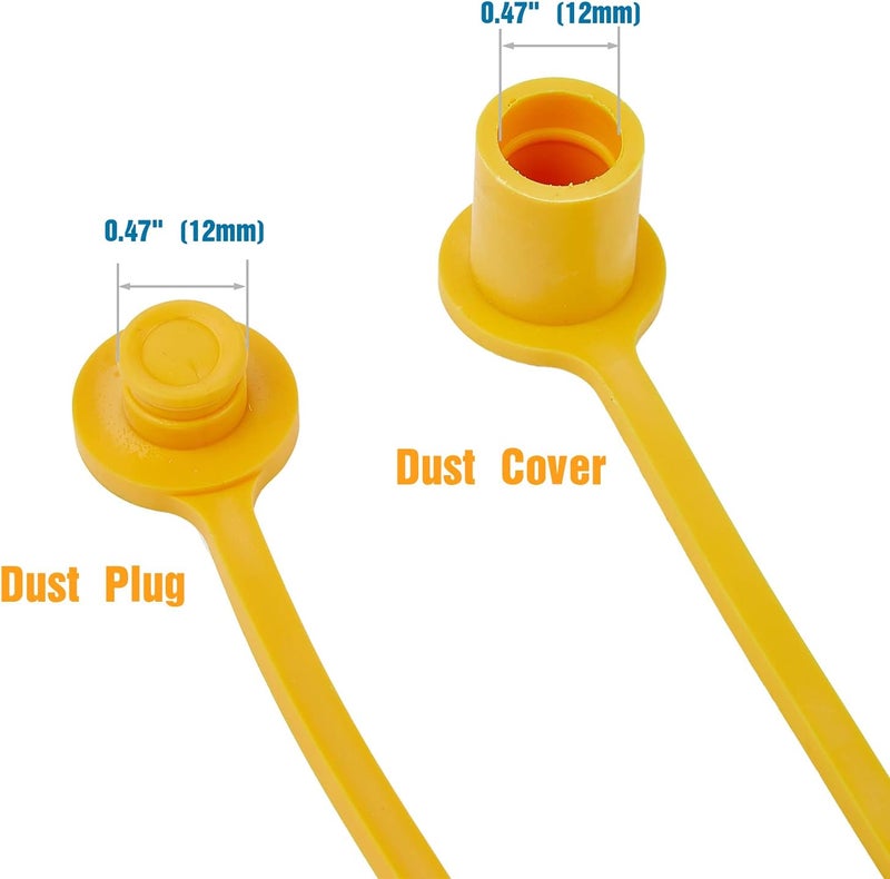 Timsec 8-Pack Dust Cap and Plug Cover for 1/4" RV Propane Quick Connect Adapter for Propane Hose, 0.47 inch (12 mm), not 1/4 inch, Only for Propane Natural LP Gas System, Soft Rubber, Yellow - Image 2