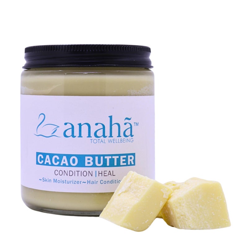 Anaha Premium Cacao Butter (200 g) | Indian Origin, Pure, Unrefined & Unbleached | Vitamin A & E Rich, Deeply Moisturizing | Ideal for DIY Body Butters, Moisturisers, Lip Balms | Packed in Glass Jar - Image 1