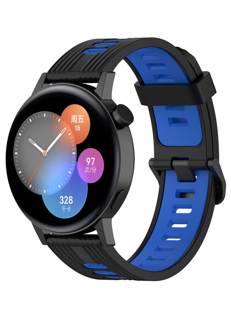 Captaintech Silicone Replacement Straps for Huawei Watch GT3 42MM, 6 Pieces 20MM Two-tone Stripe Watch Bands Watch Accessories for Women Men Boys Girls - Image 5