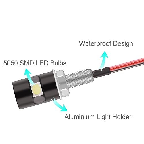 Kinstecks [Upgraded Version 2PCS License Plate Light 5050 SMD LED Bulb Screw Bolt LED Waterproof Number Plate Light for Car Motorcycle Motorbike Truck RV ATV-Cool White - Image 2