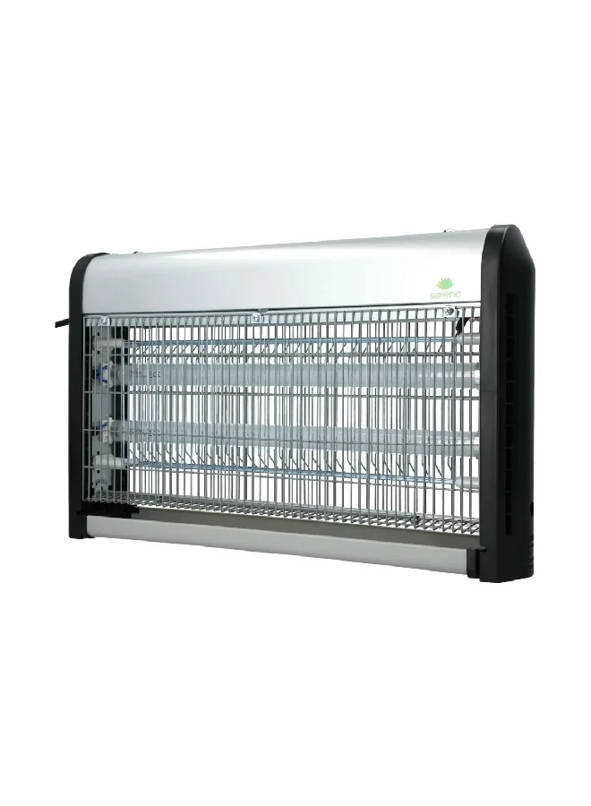 serene 2 x 15W LED Light Compact Insect Killer Silver and Black JR89A-2X15L1
